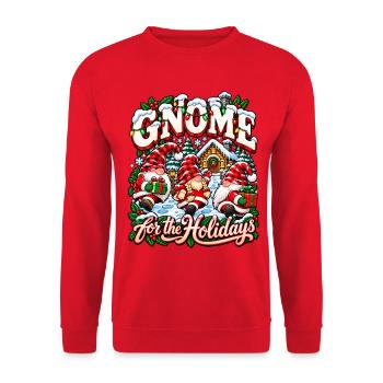 Gnome für die Feiertage - Unisex Pullover - Rot - Vorne - Alina (178cm) & Michal (187cm)