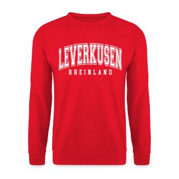 Leverkusen - Unisex Pullover - Rot - Vorne - Alina (178cm) & Michal (187cm)