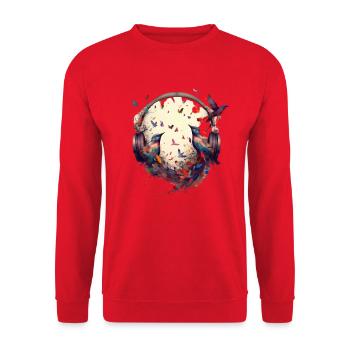Le printemps sonne comme de la musique à mes oreilles - Sweat-shirt Unisexe - rouge - Devant - Alina (178cm) & Michal (187cm)