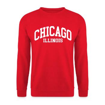 Chicago - Unisex Sweatshirt - red - Front - Alina (178cm) & Michal (187cm)