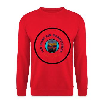 Ich habe ein Bahnticket für 9 Euro III - Unisex Pullover - Rot - Vorne - Alina (178cm) & Michal (187cm)