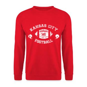 Kansas City Football - American Football - Helm - Unisex Pullover - Rot - Vorne - Alina (178cm) & Michal (187cm)