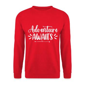 Adventure Awaits - Unisex Sweatshirt - red - Front - Alina (178cm) & Michal (187cm)