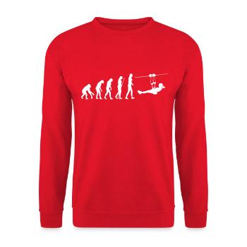 Evolution Zipline für Frauen - Unisex Pullover - Rot - Vorne - Alina (178cm) & Michal (187cm)