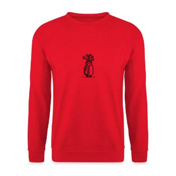 Clubs de golf minimalistes Silhouette Art - noir - Sweat-shirt Unisexe - rouge - Devant - Alina (178cm) & Michal (187cm)