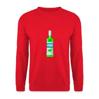 Pfefferminz Likör Pfeffi Vatertag Sauf - Unisex Pullover - Rot - Vorne - Alina (178cm) & Michal (187cm)