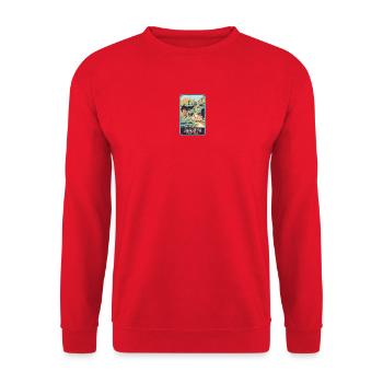 Badge retro, Algarve Portugal, plage été soleil - Sweat-shirt Unisexe - rouge - Devant - Alina (178cm) & Michal (187cm)