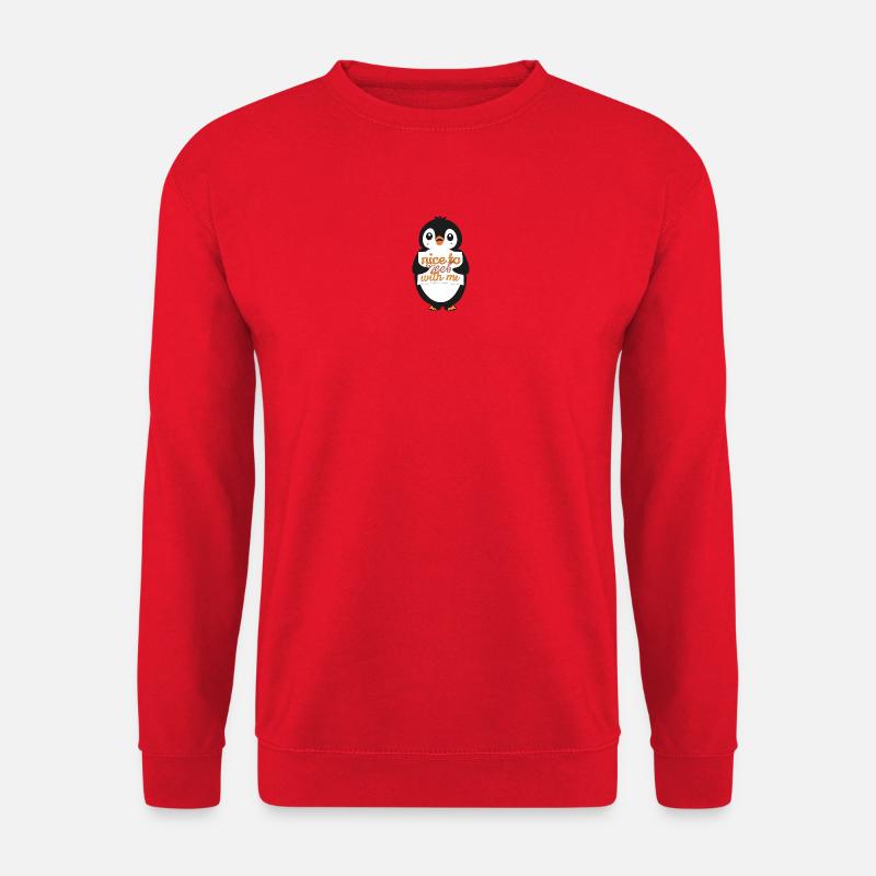 Pinguin-Willkommenszeichen: Schön, mich kennenzulernen - Unisex Pullover - Rot