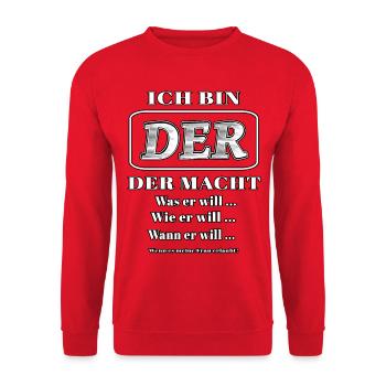 ich bin DER der macht - was seine Frau erlaubt - Unisex Pullover - Rot - Vorne - Alina (178cm) & Michal (187cm)