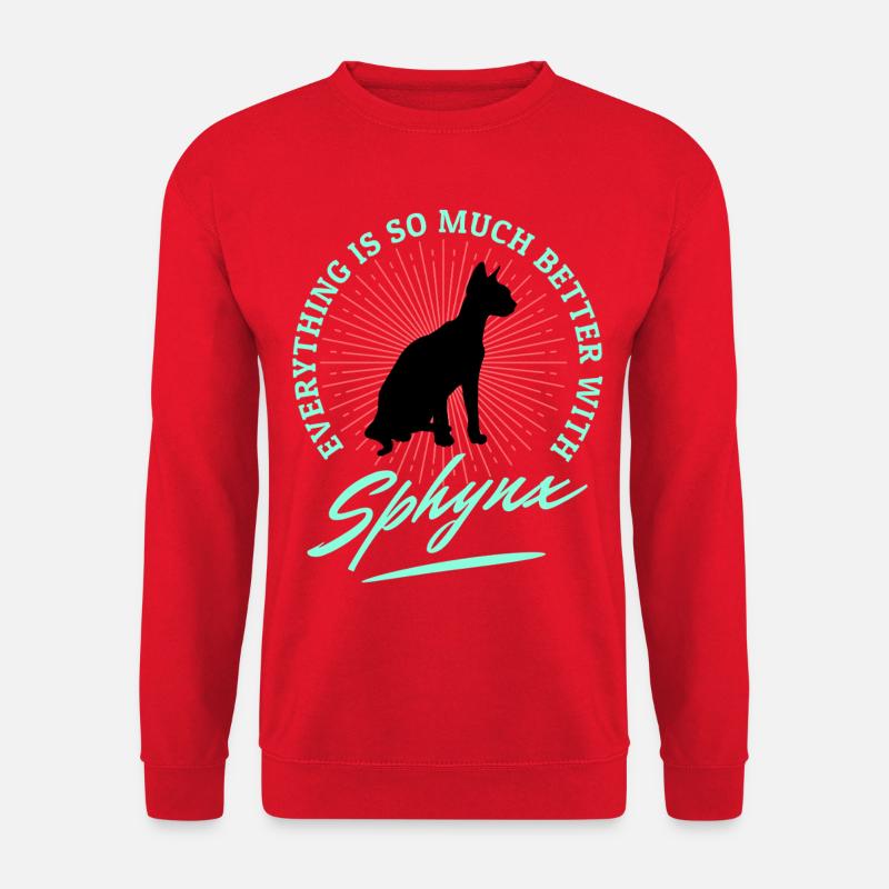 Sphynx Cat lustige Sprüche - Unisex Pullover - Rot