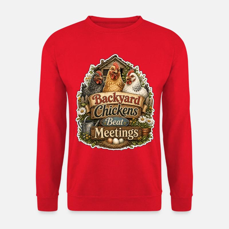Backyard Chickens Beat Meetings - Unisex Sweatshirt - red