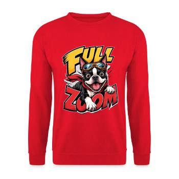 Boston Terrier - Unisex Pullover - Rot - Vorne - Alina (178cm) & Michal (187cm)