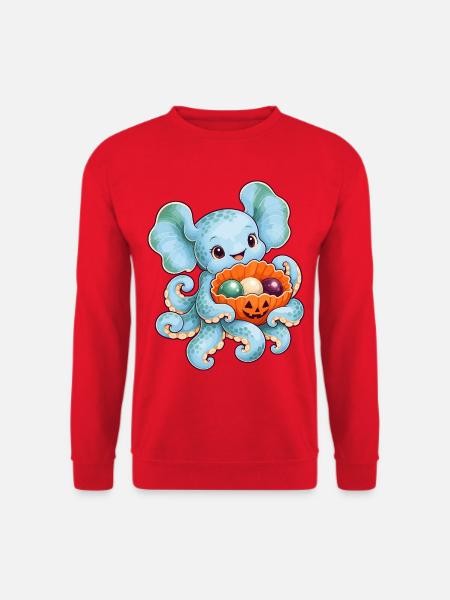 Dumbo-Oktopus mit Kürbismuschel - Unisex Pullover - Rot