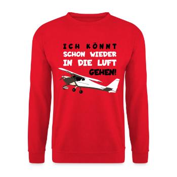 fk9 Flugzeug Pilot Flieger Ultraleichtflugzeug UL - Unisex Pullover - Rot - Vorne - Alina (178cm) & Michal (187cm)