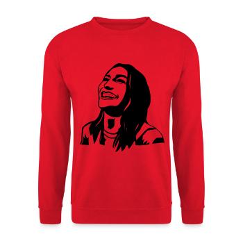 Joyeux heureux Reconnaissant Femme élégante - Sweat-shirt Unisexe - rouge - Devant - Alina (178cm) & Michal (187cm)