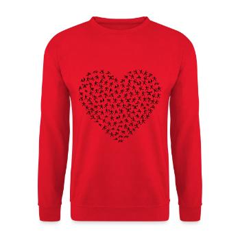 Ein Herz des Sports - Unisex Pullover - Rot - Vorne - Alina (178cm) & Michal (187cm)