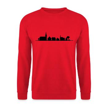 Votre village, votre horizon - Sweat-shirt Unisexe - rouge - Devant - Alina (178cm) & Michal (187cm)