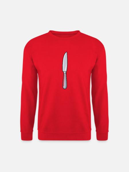 Küchenmesser Linienkunst - Unisex Pullover - Rot