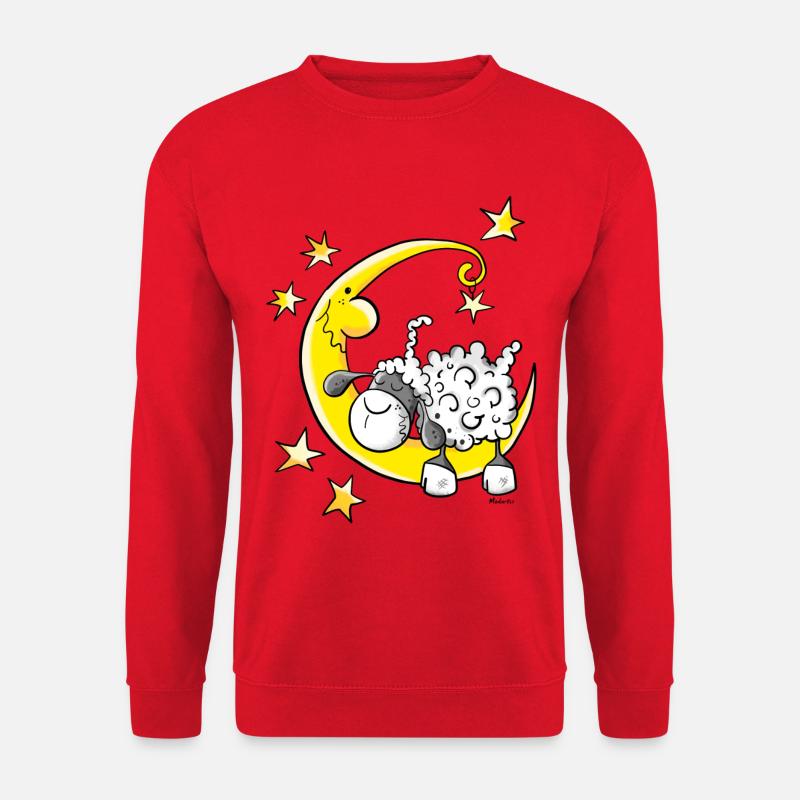 Schaf im Mond - Unisex Pullover - Rot