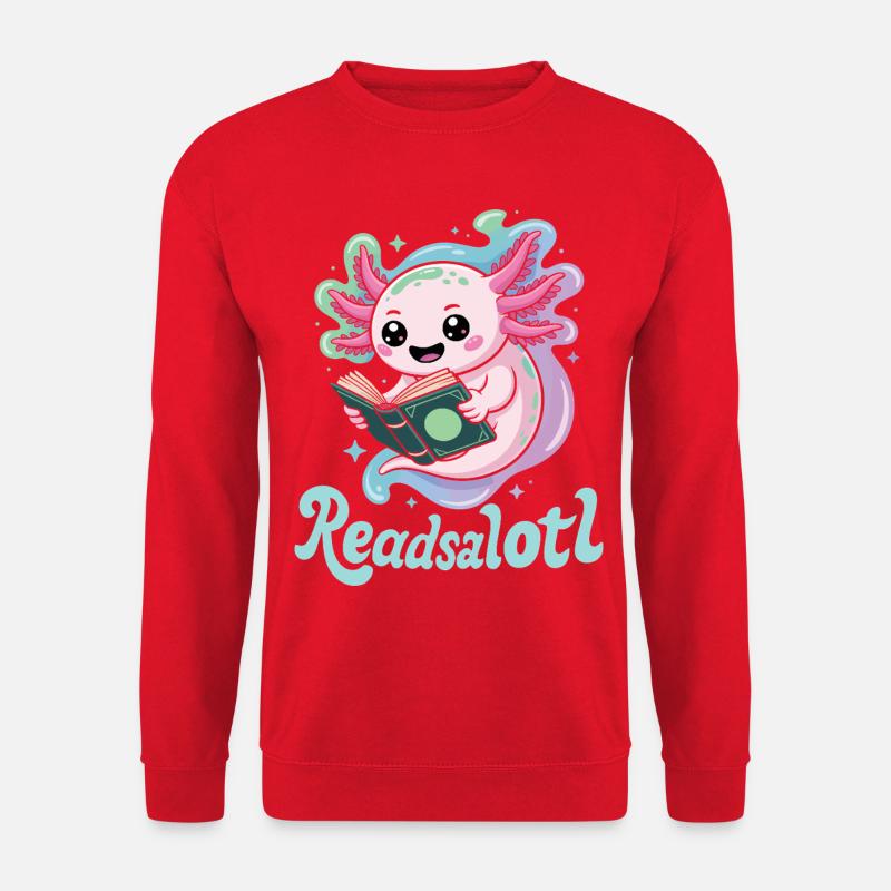 Readsalotl Axolotl-Lesebücher - Unisex Pullover - Rot