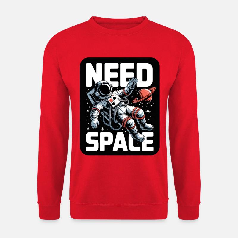 Need Space: Astronauten-Motiv - Unisex Pullover - Rot