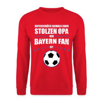 Stolzer Opa Bayern Fan Geschenk für Opa - Unisex Pullover - Rot - Vorne - Alina (178cm) & Michal (187cm)