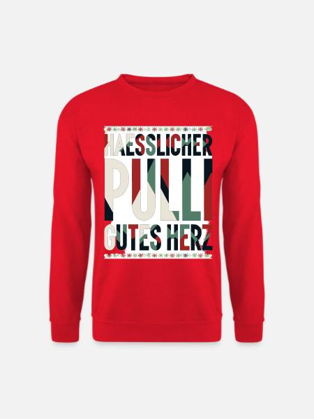 Hässlicher Pulli, gutes Herz - Unisex Pullover - Rot
