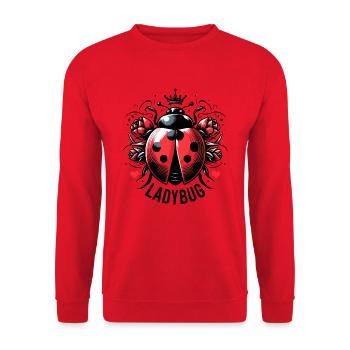 LADYBUG LADYBUG FLYING DOTS INSECT LUCK - Unisex Sweatshirt - red - Front - Alina (178cm) & Michal (187cm)