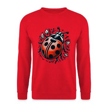 LADYBUG LADYBUG FLYING DOTS INSECT LUCK - Unisex Sweatshirt - red - Front - Alina (178cm) & Michal (187cm)