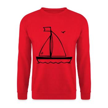 SAILBOAT SAILING SAILING BOAT MARITIMEON HOLIDAY - Unisex Sweatshirt - red - Front - Alina (178cm) & Michal (187cm)