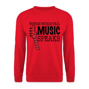 Bass - Music Speaks Where Words Fail - Unisex Pullover - Rot - Vorne - Alina (178cm) & Michal (187cm)