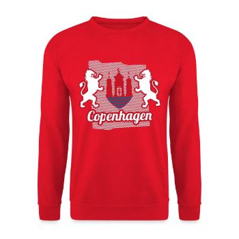Coat of arms of Copenhagen - Unisex Sweatshirt - red - Front - Alina (178cm) & Michal (187cm)