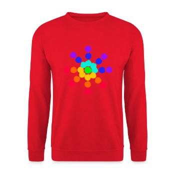 ChakraSonne 1000 1000 px - Unisex Pullover - Rot - Vorne - Alina (178cm) & Michal (187cm)
