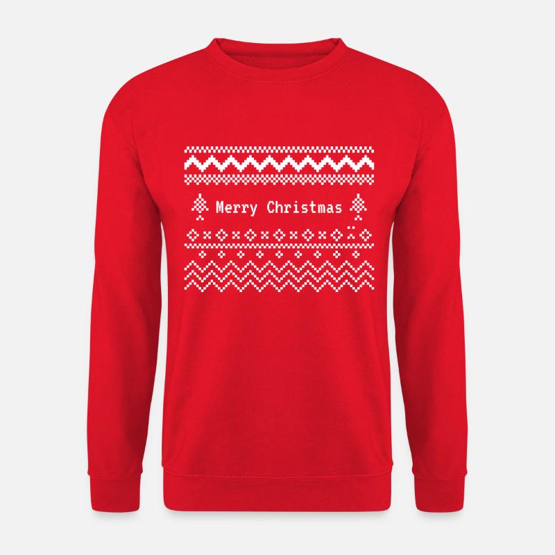 Merry Christmas Pattern - Unisex Sweatshirt - red