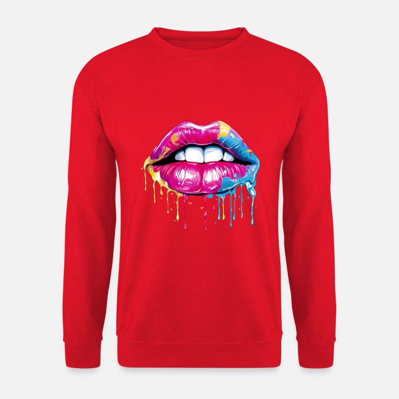 Graffity Lippen Motiv - Unisex Pullover - Rot