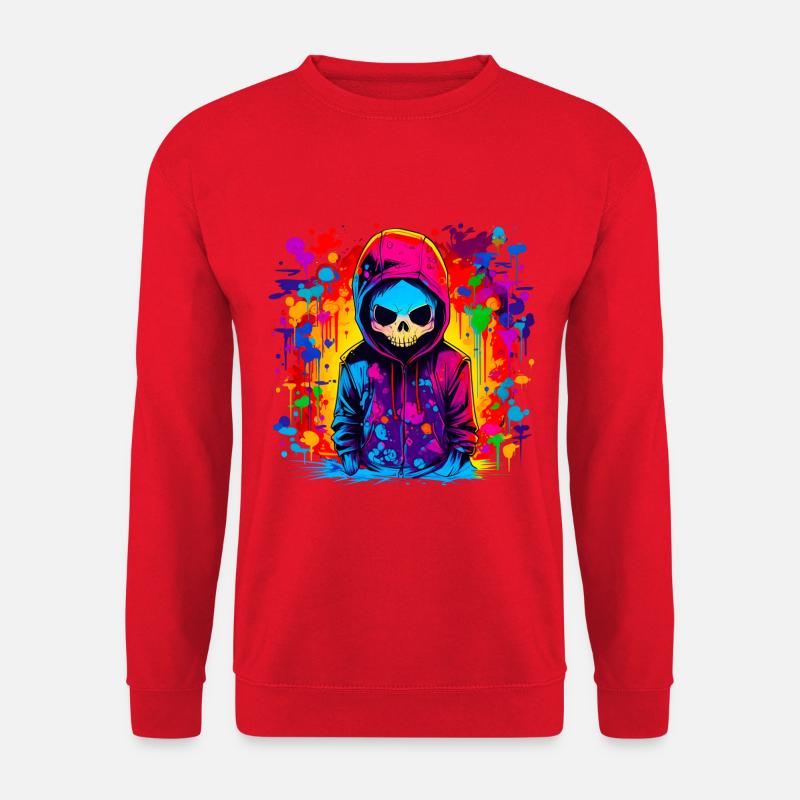 Graffiti Skeleton Boy - Unisex Pullover - Rot