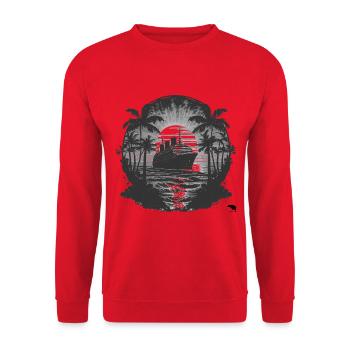Cruise Ship Retro Vintage - Unisex Sweatshirt - red - Front - Alina (178cm) & Michal (187cm)
