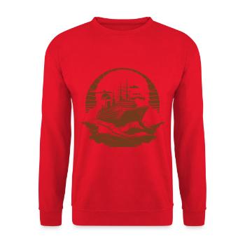 Cruise Ship Retro Vintage - Unisex Sweatshirt - red - Front - Alina (178cm) & Michal (187cm)