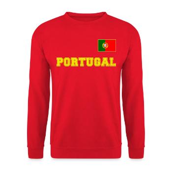 PORTUGAL jersey look with flag flag of the chest - Unisex Sweatshirt - red - Front - Alina (178cm) & Michal (187cm)