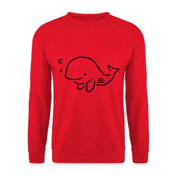 WAL FISCH MEER OZEAN UNTERWASSER TIEFSEE TAUCHER - Unisex Pullover - Rot - Vorne - Alina (178cm) & Michal (187cm)