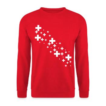 Drapeau de la Suisse - Sweat-shirt Unisexe - rouge - Devant - Alina (178cm) & Michal (187cm)