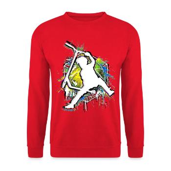 Bunter Scooter - Kickscooter - Stuntscooter - Unisex Pullover - Rot - Vorne - Alina (178cm) & Michal (187cm)