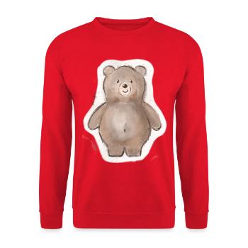 Gros ours - Sweat-shirt Unisexe - rouge - Devant - Alina (178cm) & Michal (187cm)