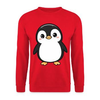 Mignon Adorable Pingouin - Conception de dessin animé charmant - Sweat-shirt Unisexe - rouge - Devant - Alina (178cm) & Michal (187cm)
