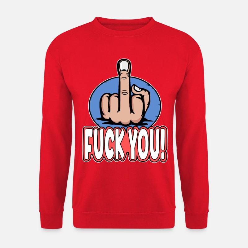 Mittelfinger Stinkefinger Fuck You Design - Unisex Pullover - Rot
