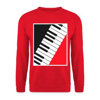Piano Keyboard Poster Art - Unisex Sweatshirt - red - Front - Alina (178cm) & Michal (187cm)
