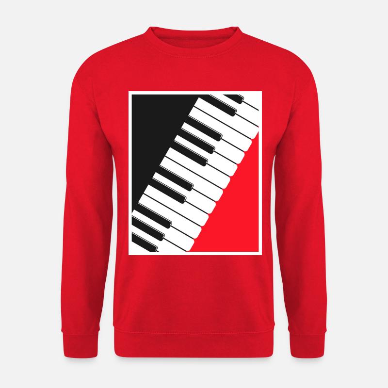 Klavier-Keyboard-Posterkunst - Unisex Pullover - Rot