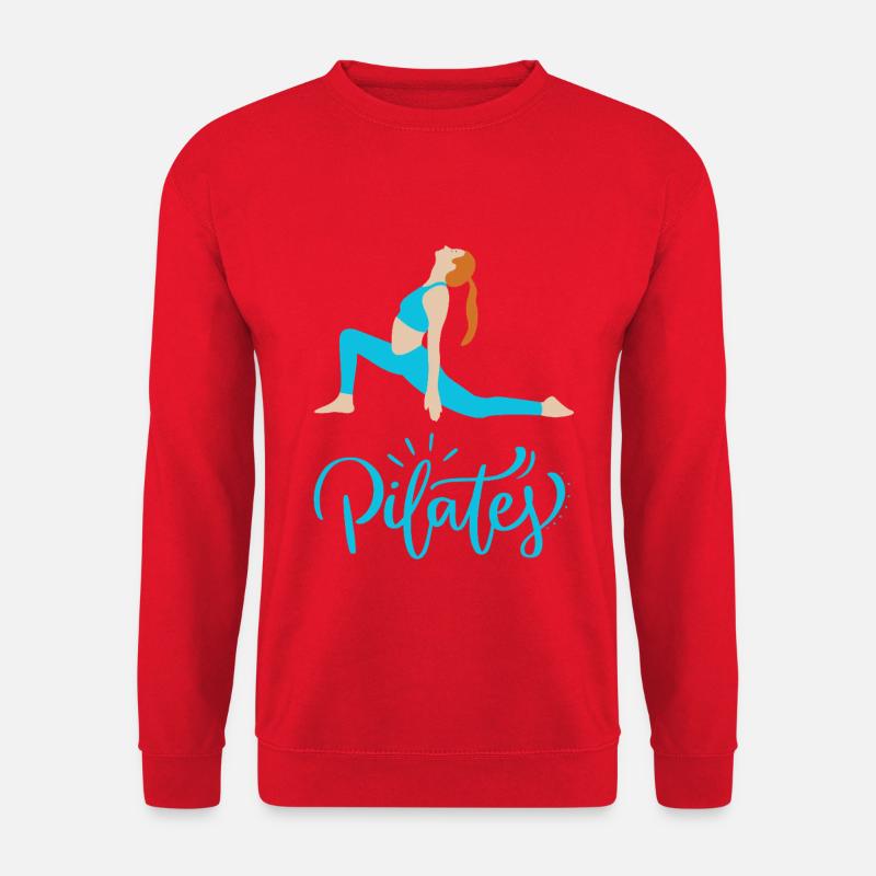 Pilates in Bewegung Blaue Silhouette - Unisex Pullover - Rot