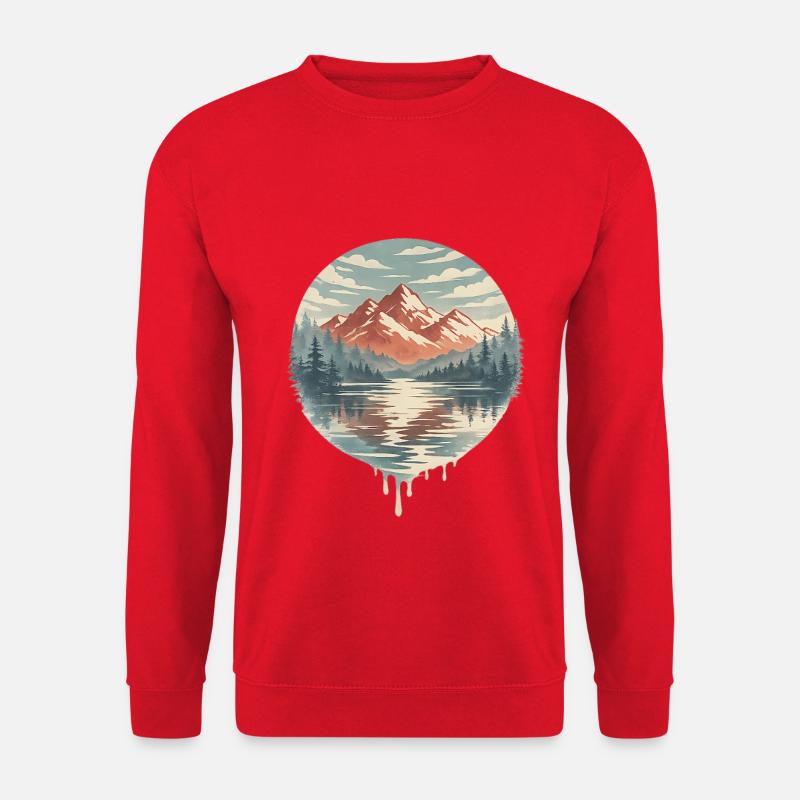 Kreisförmige Seeberge - Unisex Pullover - Rot