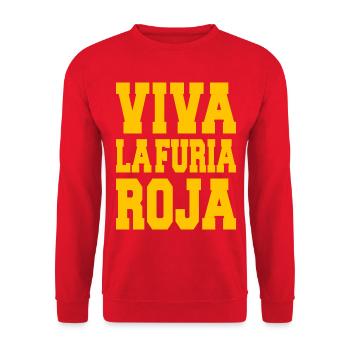 SPANIEN SPAIN España EUROPA SPANISCHE SPORT FAN - Unisex Pullover - Rot - Vorne - Alina (178cm) & Michal (187cm)